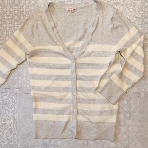 Merona Gray and White Cardigan